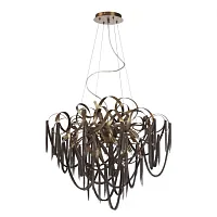 Люстра подвесная Chainy 5066/12 Odeon Light коричневая на 12 ламп, основание античное бронза в стиле современный лофт Люстра подвесная Chainy 5066/12 Odeon Light коричневая на 12 ламп, основание античное бронза в стиле современный лофт